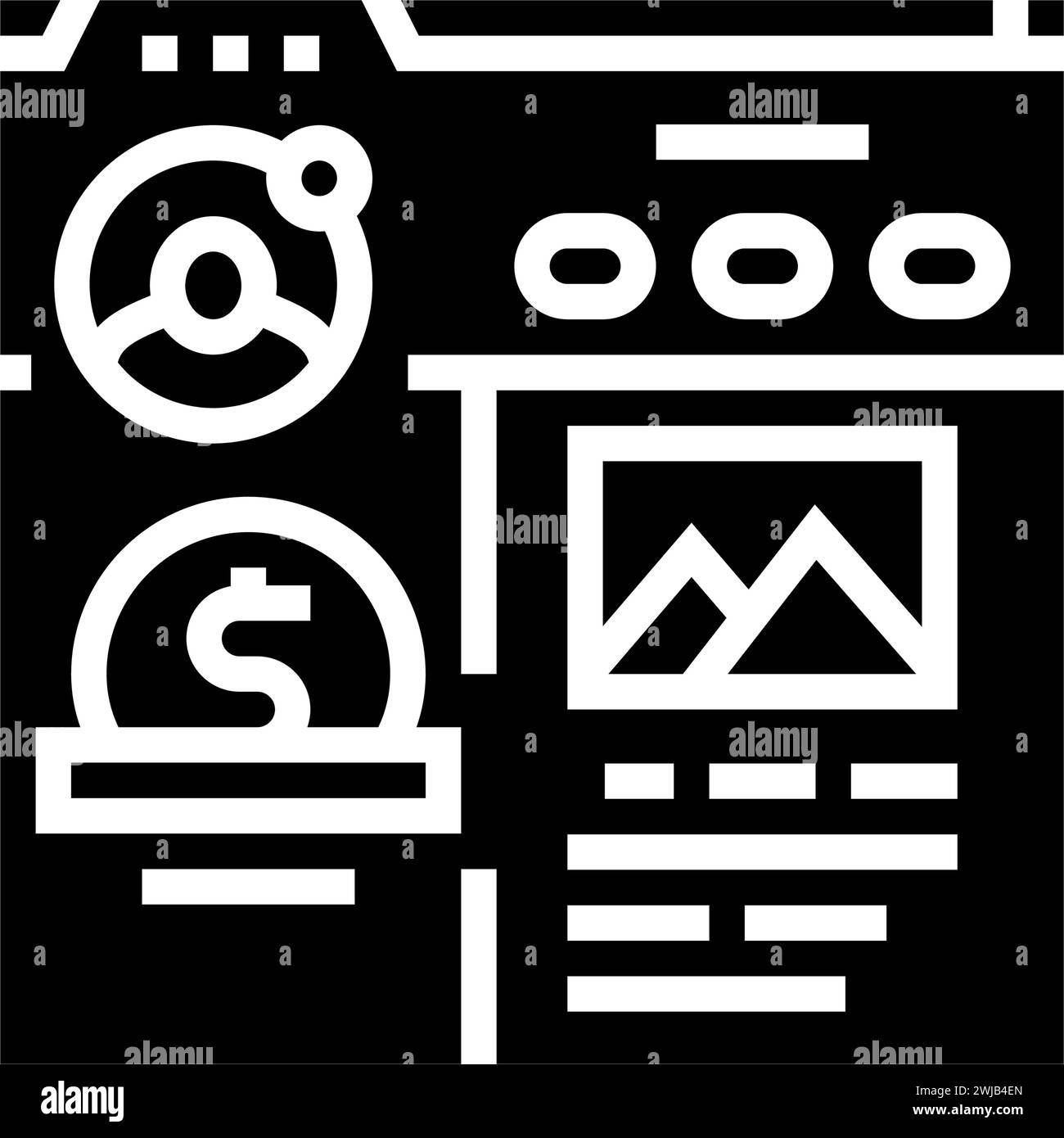blog monetization glyph icon vector illustration Stock Vector Image ...
