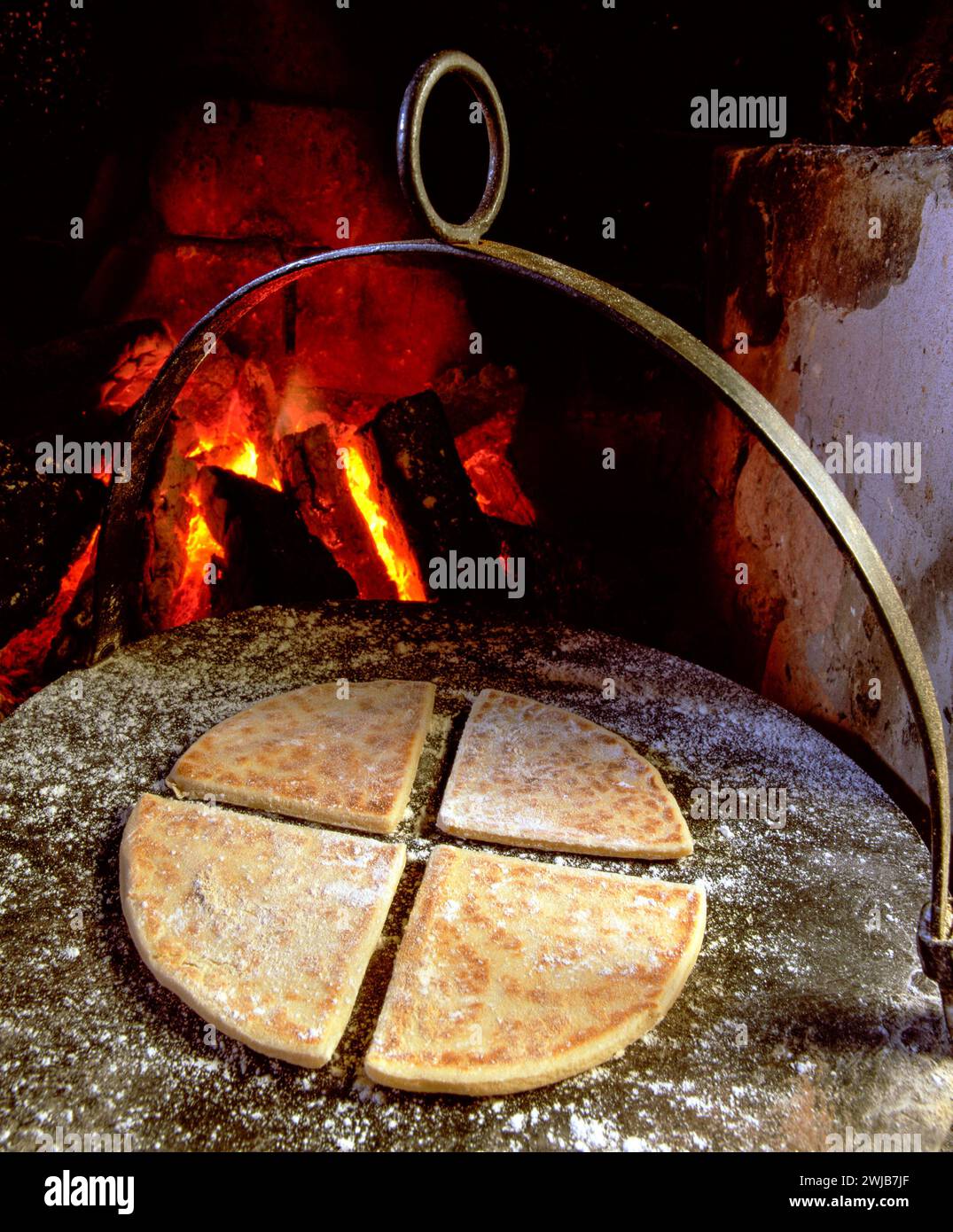 Irish Potato Bread cooking on a Griddle in a traditional Irish farmhouse Stock Photo Alamy
