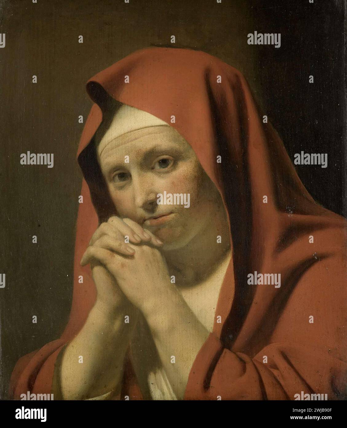 Woman Praying, Caesar Boëtius van Everdingen (circle of), 1640 - 1671 Stock Photo