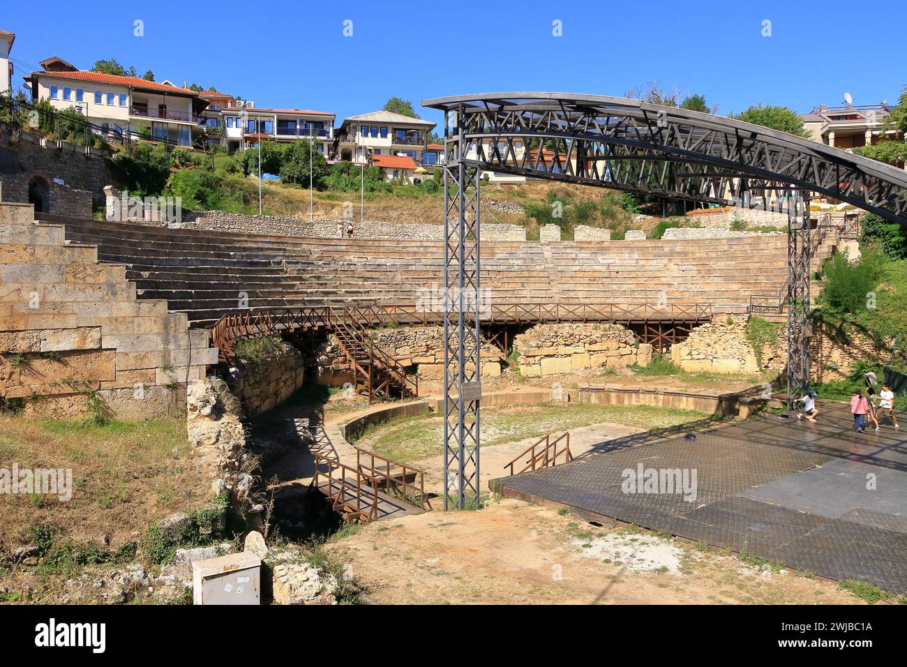 September 12 2023 - Ohrid in North Macedonia: view of the Ancient Roman