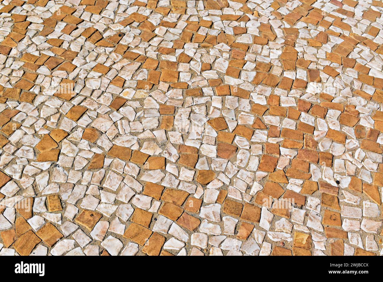 Bicolor mosaic on sidewalk in Ribeirao Preto, Sao Paulo, Brazil Stock Photo