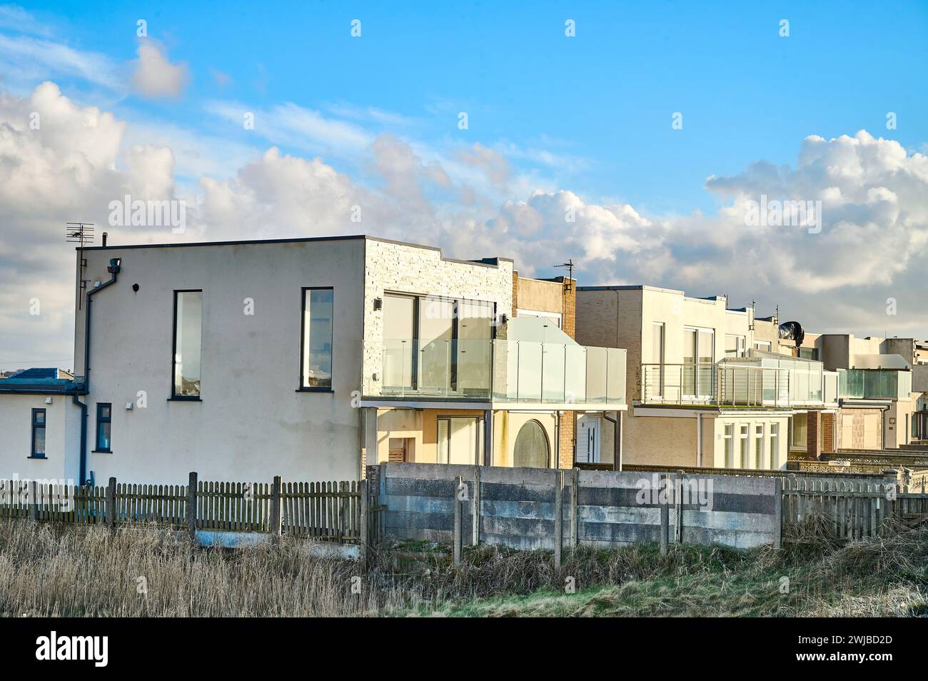 Beach style houses on Cleveleys, Promenade,Lancashire,UK Stock Photo Alamy
