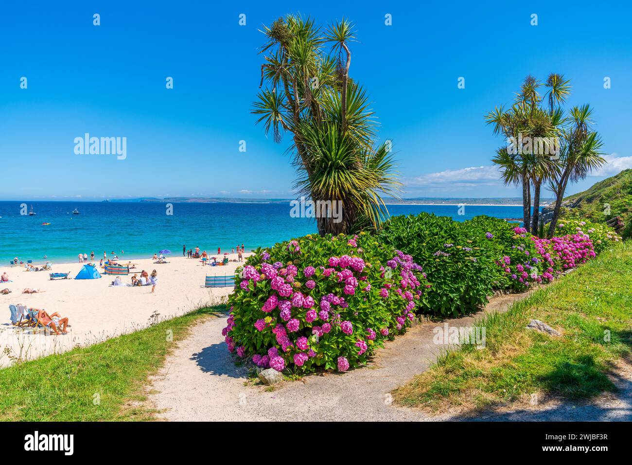 Porthminster Beach, St Ives, Cornwall, England, United Kingdom, Europe Stock Photo
