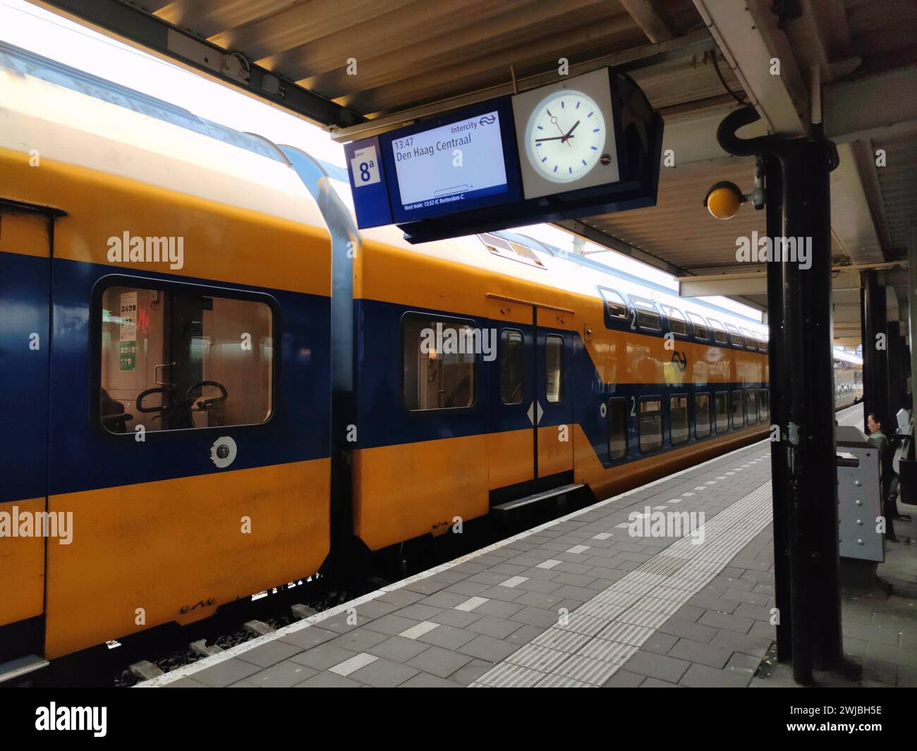 Intercity train is waiting for departure at Gouda railway station, The Netherlands Stock Photo