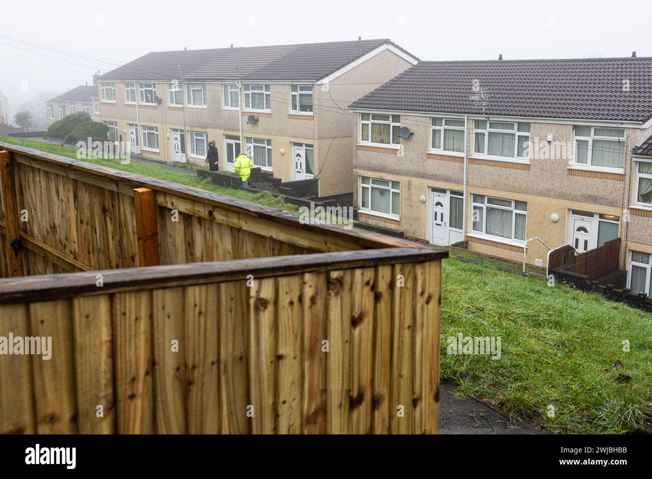 Social Housing in Neath, Neath Port Talbot, Wales, UK. February 2024