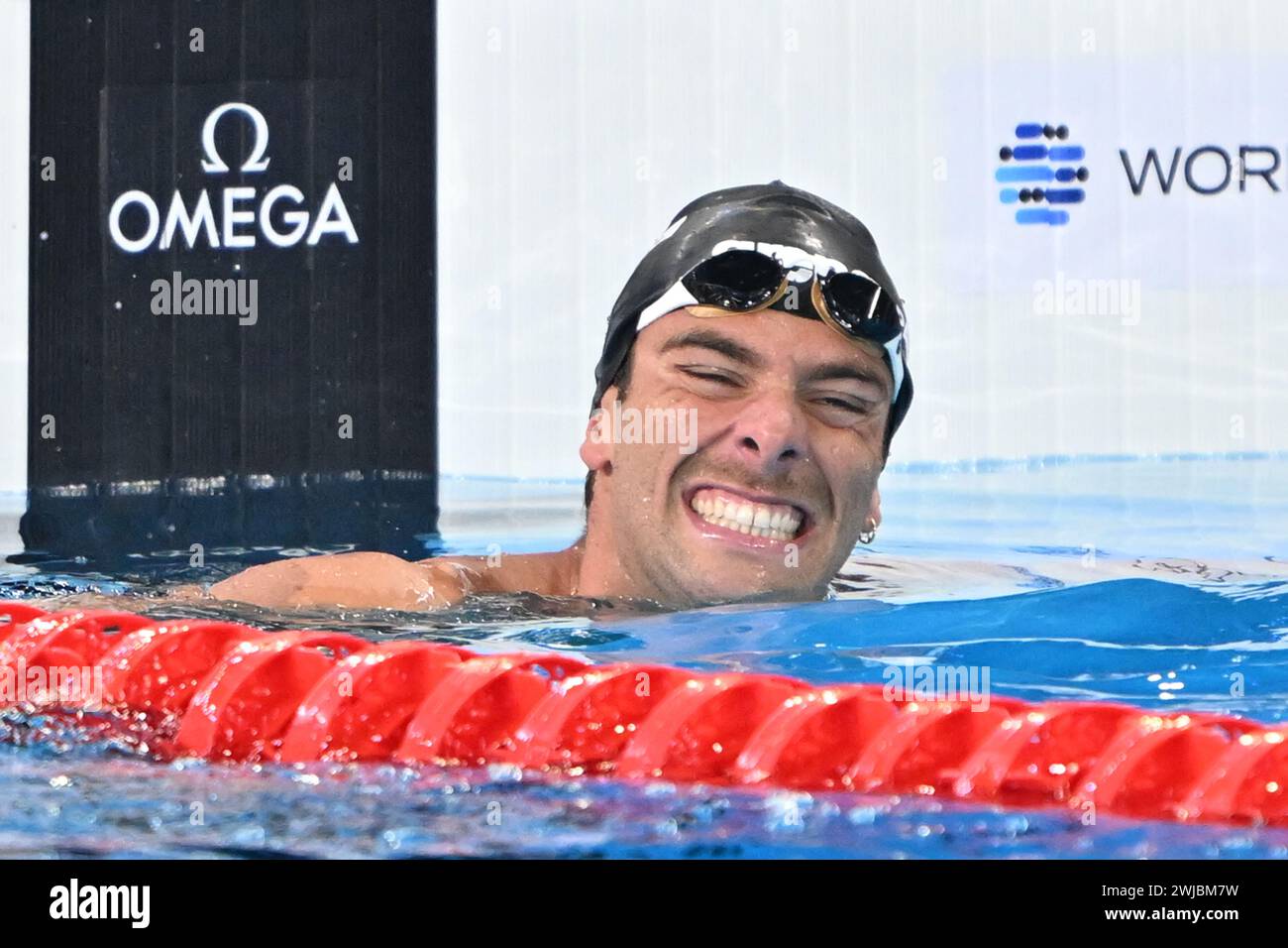 Doha, Qat. 14th Feb, 2024. Gregorio Paltrinieri (ITA) third position