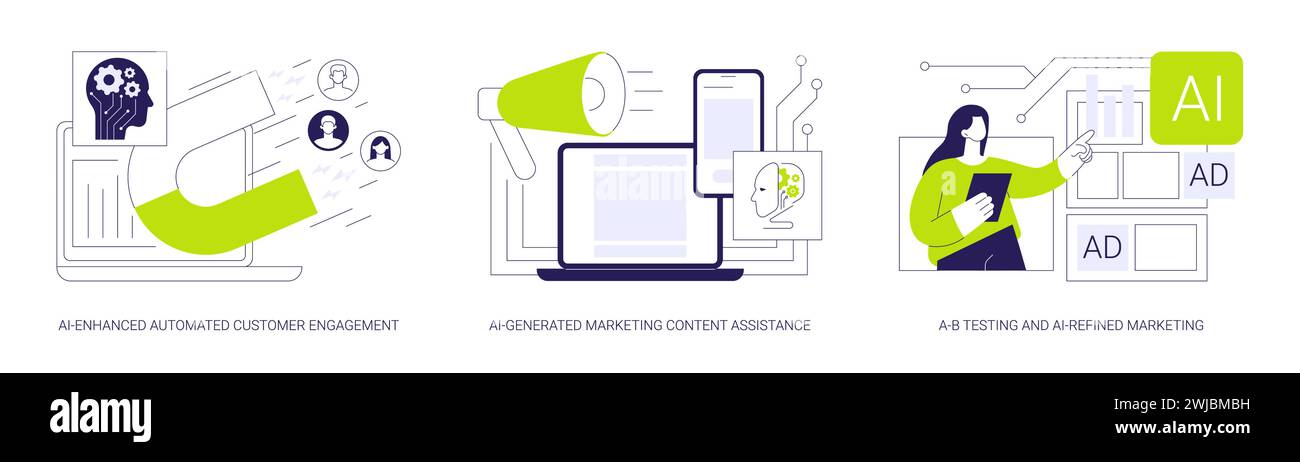 AI in product advertising abstract concept vector illustrations Stock ...