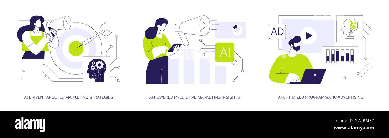 AI in Marketing abstract concept vector illustrations Stock Vector ...