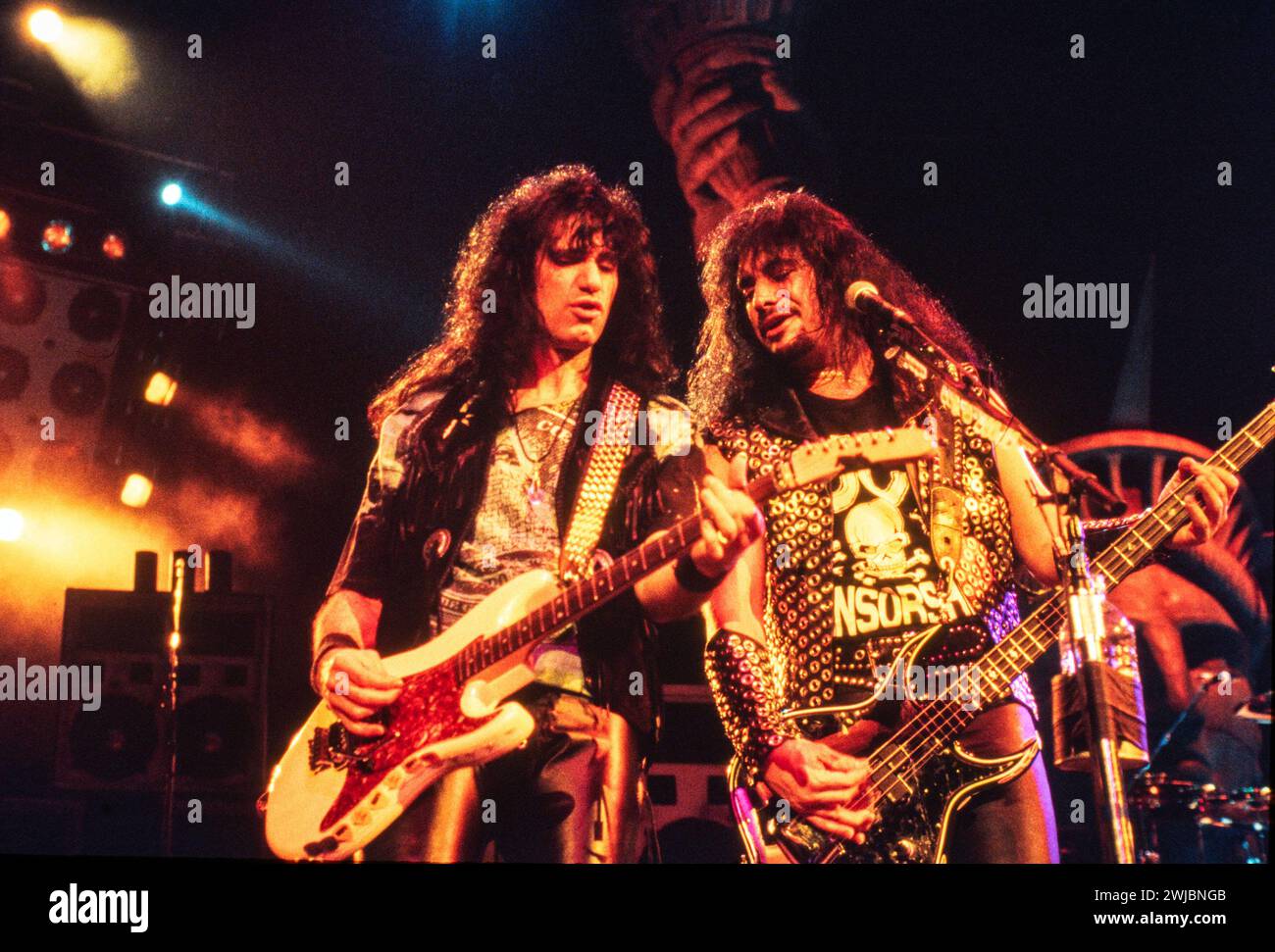 Eric Singer and Gene Simmons of Kiss performing in Sacramento ...