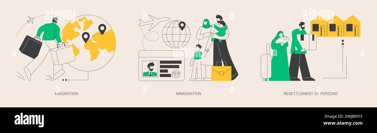 Emigration and immigration illustrations hi-res stock photography and ...