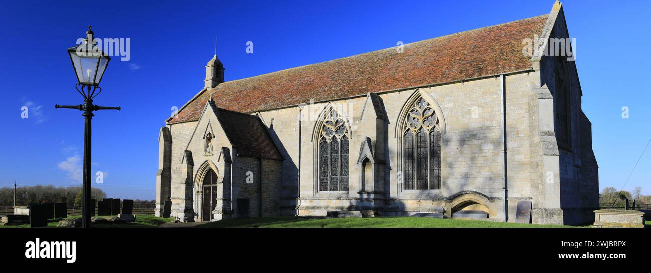 View over St Mary All Saints church, South Kyme village, North Kesteven District of Lincolnshire, England. Stock Photo
