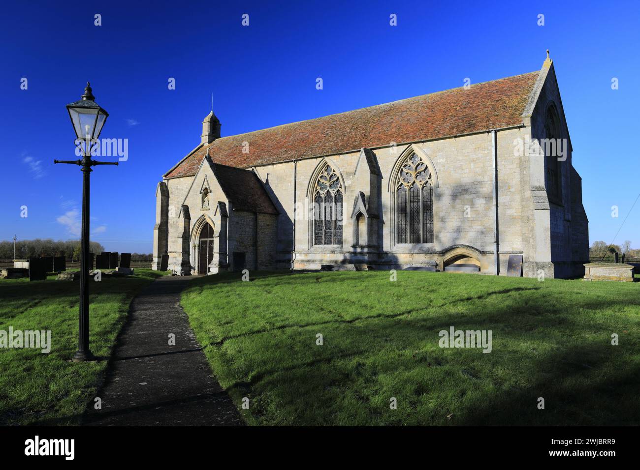 View over St Mary All Saints church, South Kyme village, North Kesteven District of Lincolnshire, England. Stock Photo
