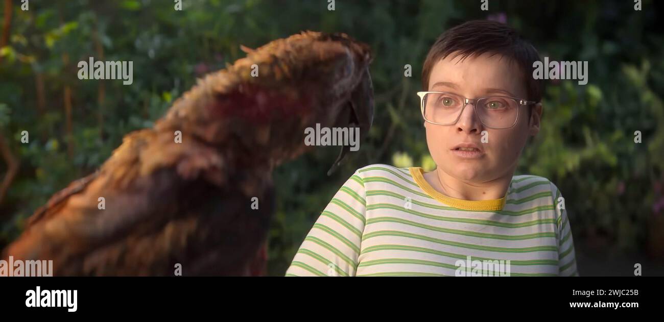 TUESDAY, Lola Petticrew, with Death, voice of Arinze Kene, 2023. © A24