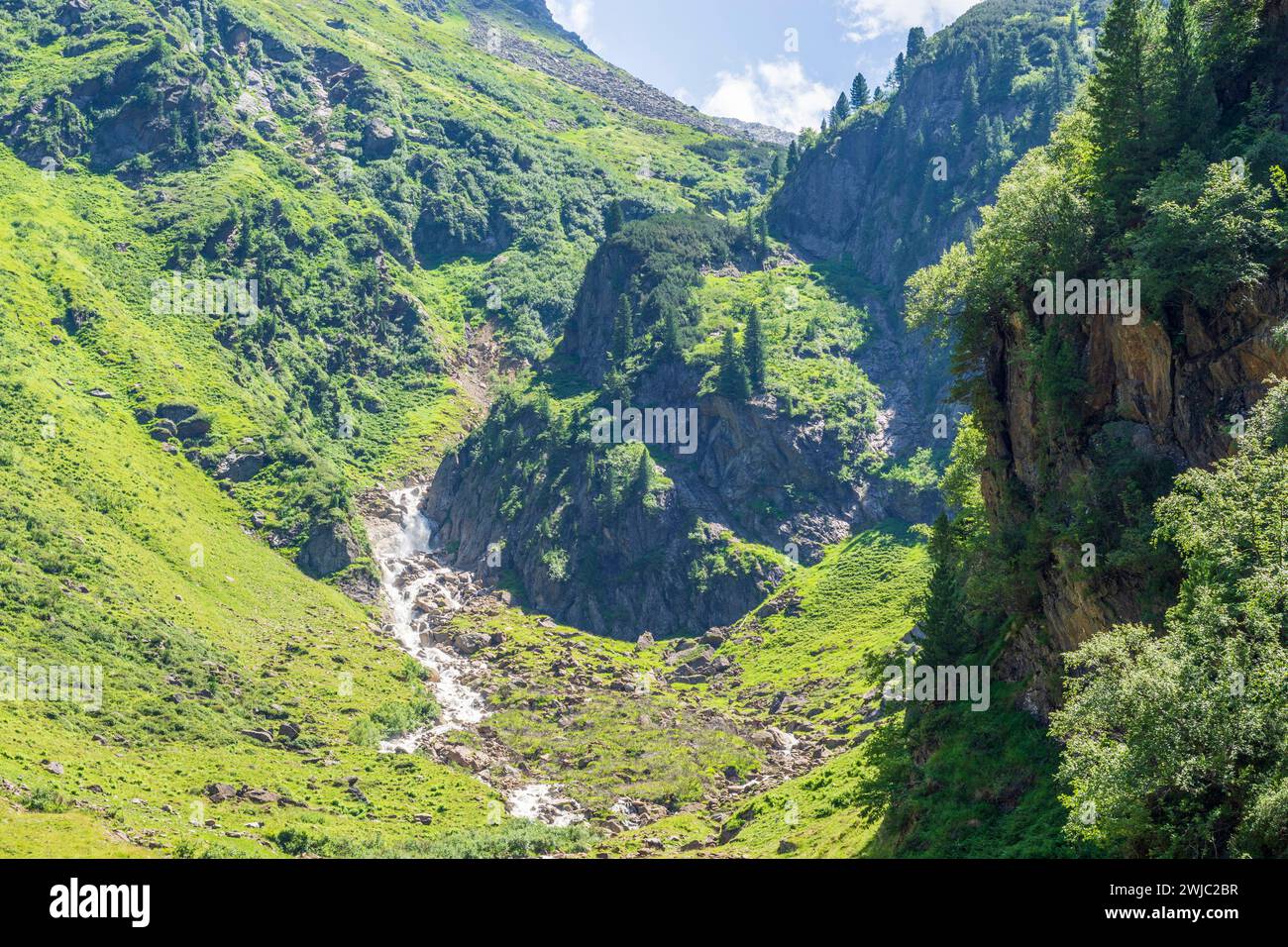 Langental Valley Stubaier Alpen Stubai Alps Stubaital Tirol, Tyrol Austria Stock Photo