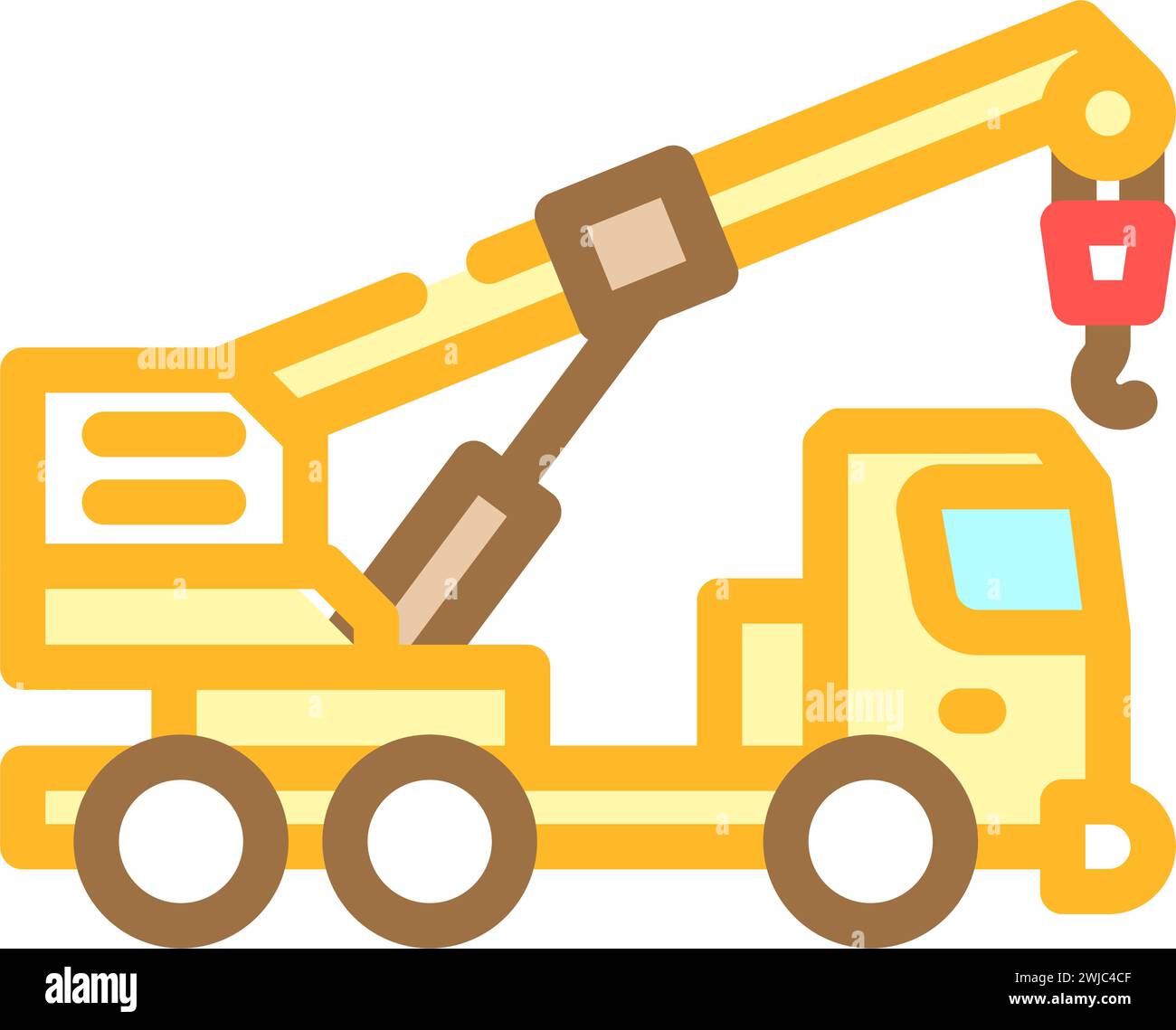 crane truck construction vehicle color icon vector illustration Stock ...