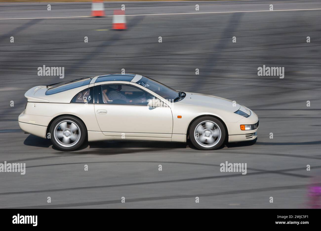 Kristiansand, Norway - August 20 2005: White Nissan 300ZX on a track day. Stock Photo