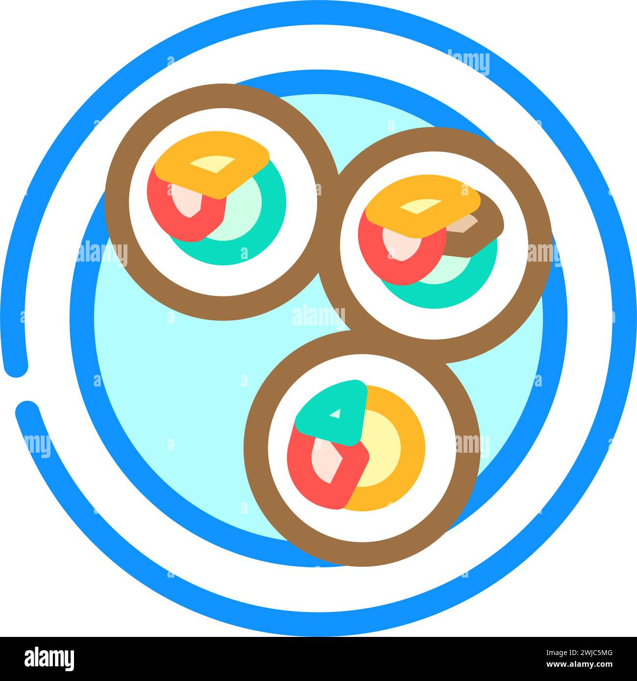kimbap rolls korean cuisine color icon vector illustration Stock Vector 