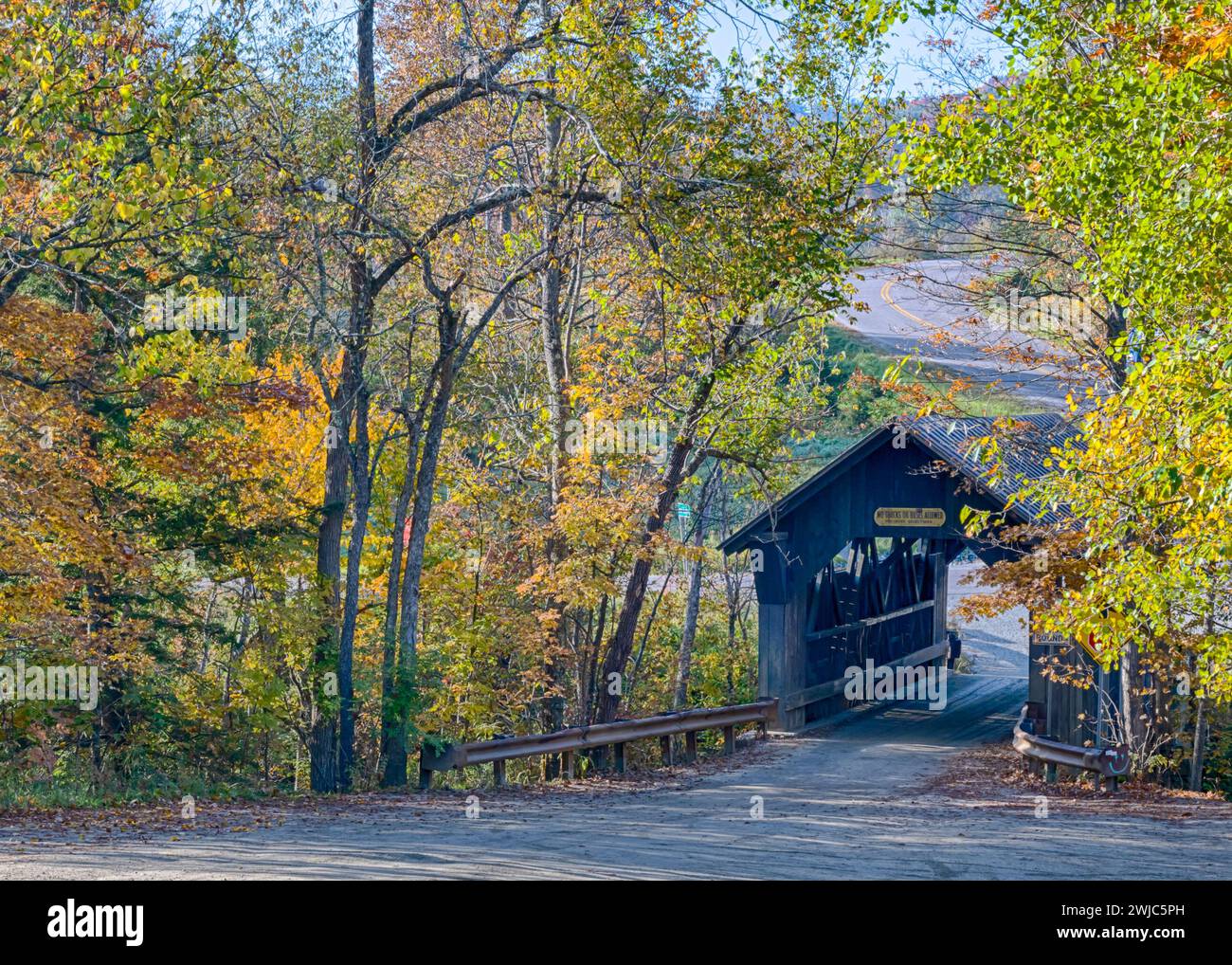 Gold Brook (Emiiy's) Covered Bridge, Stowe, Vermont Stock Photo