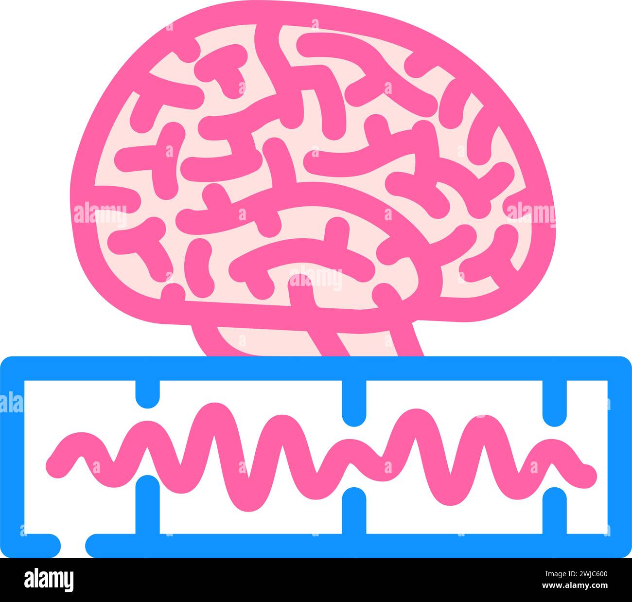 brainwaves neuroscience neurology color icon vector illustration Stock ...