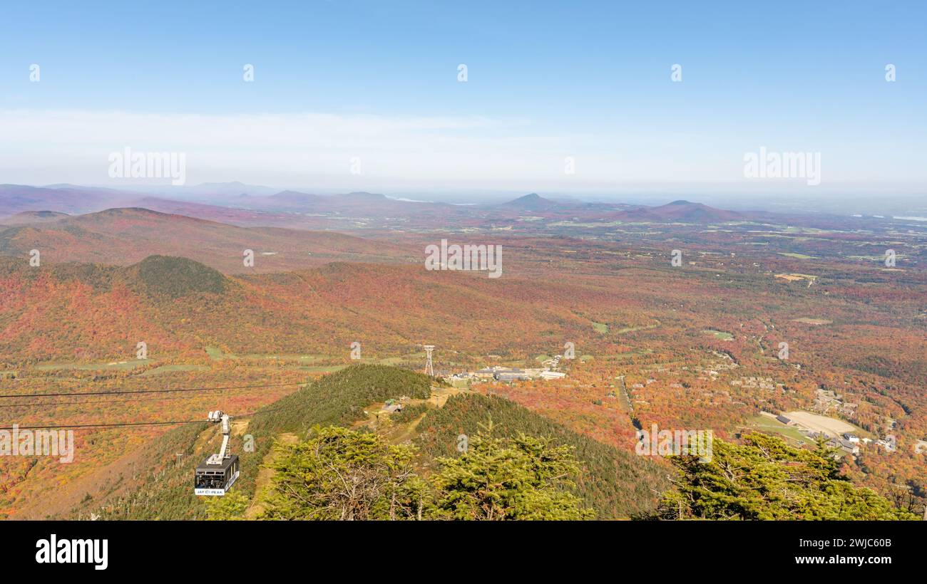 Jay Peak Tram, Lodge, Green Mountains, Jay State Forest, Vermont Stock Photo