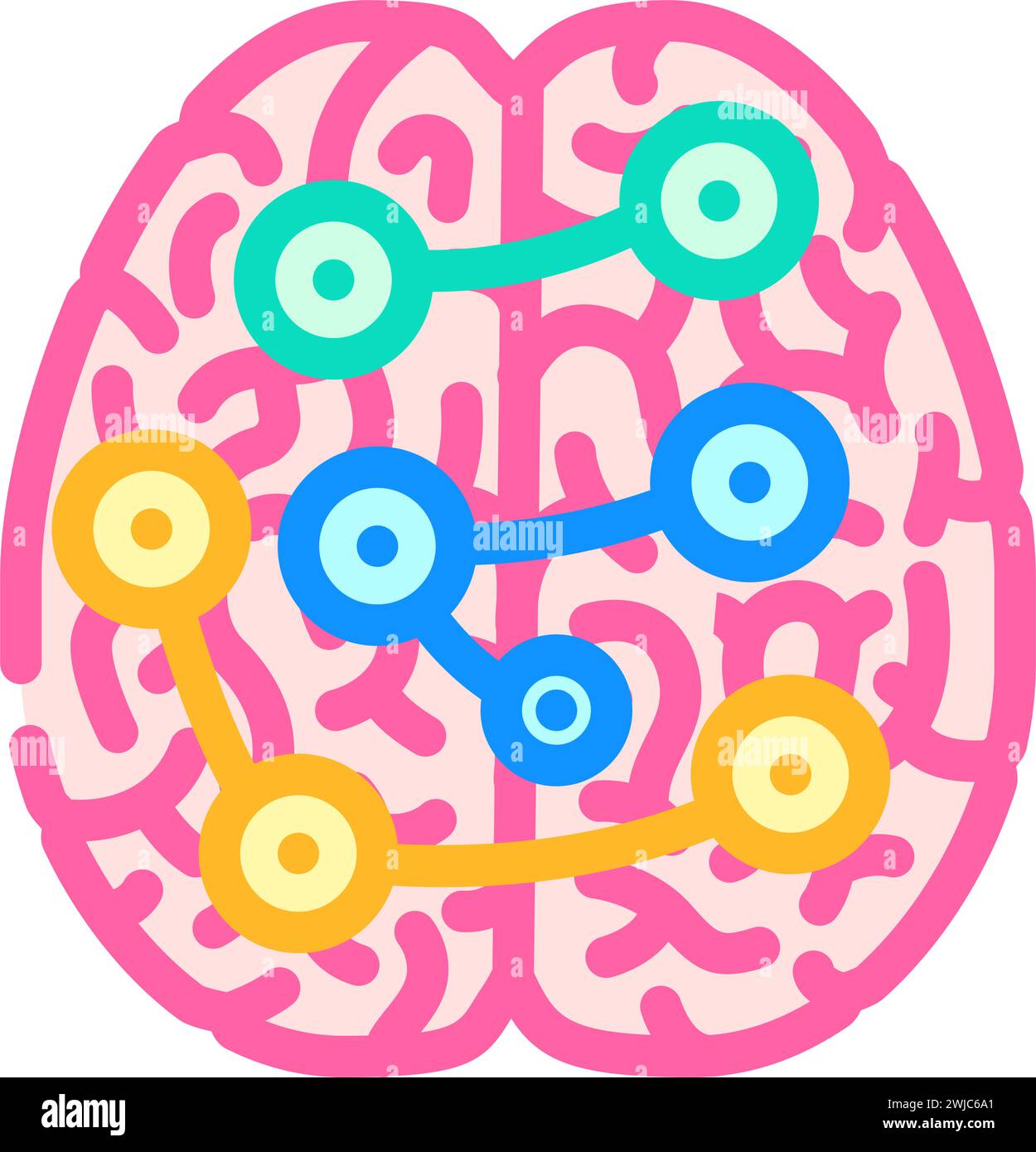 neural connectivity neuroscience neurology color icon vector ...