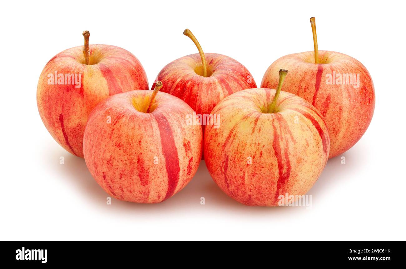 striped apple path isolated on white Stock Photo