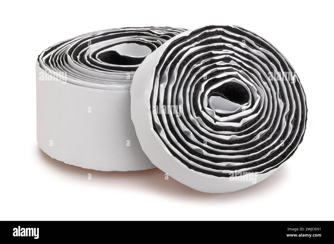 velcro tape roll path isolated on white Stock Photo