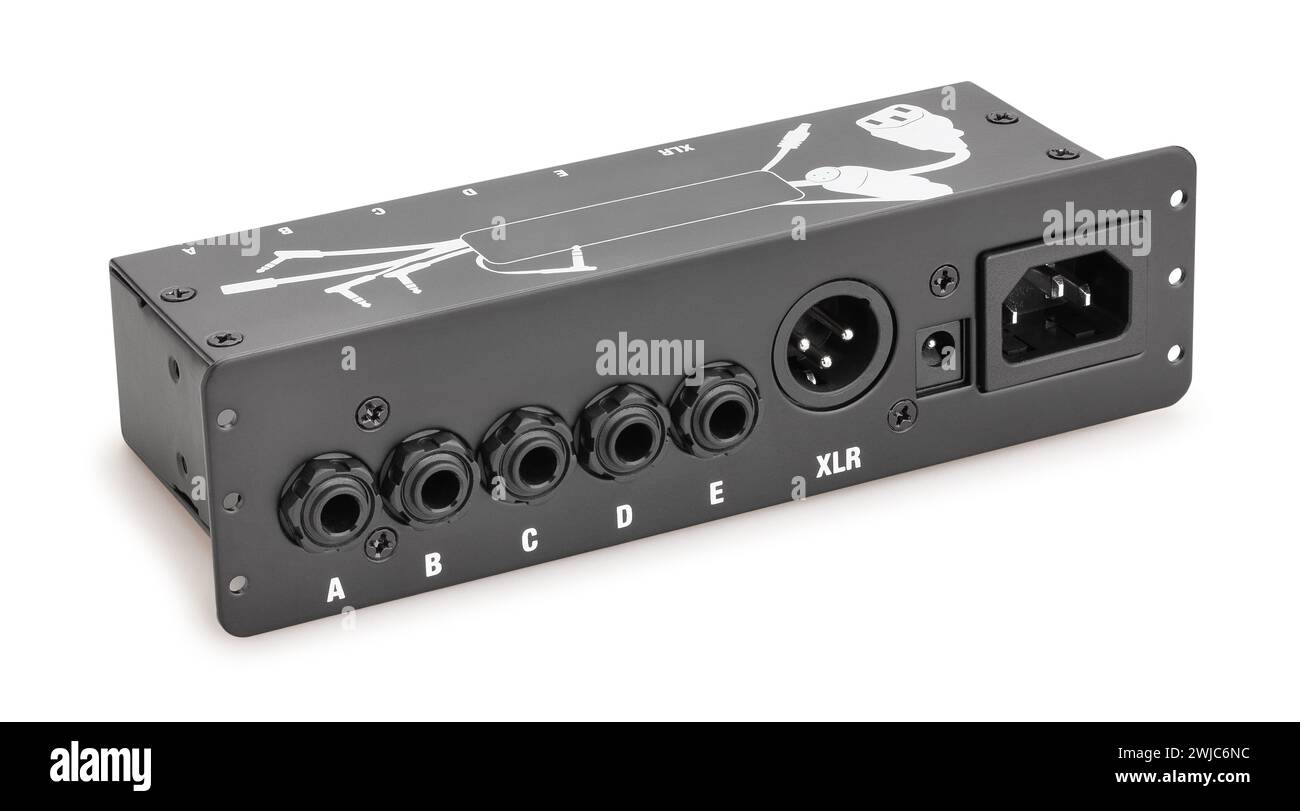 pedal board patchbay path isolated on white Stock Photo
