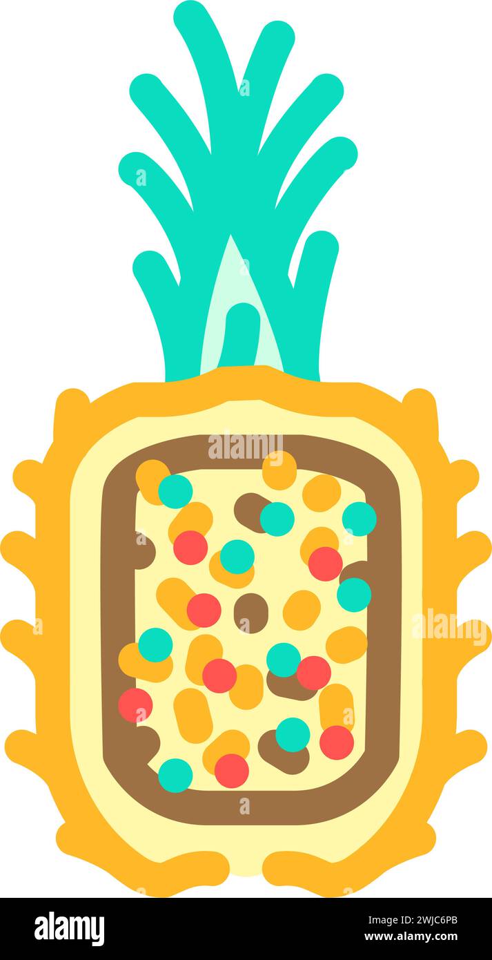 pineapple fried rice thai cuisine color icon vector illustration Stock ...