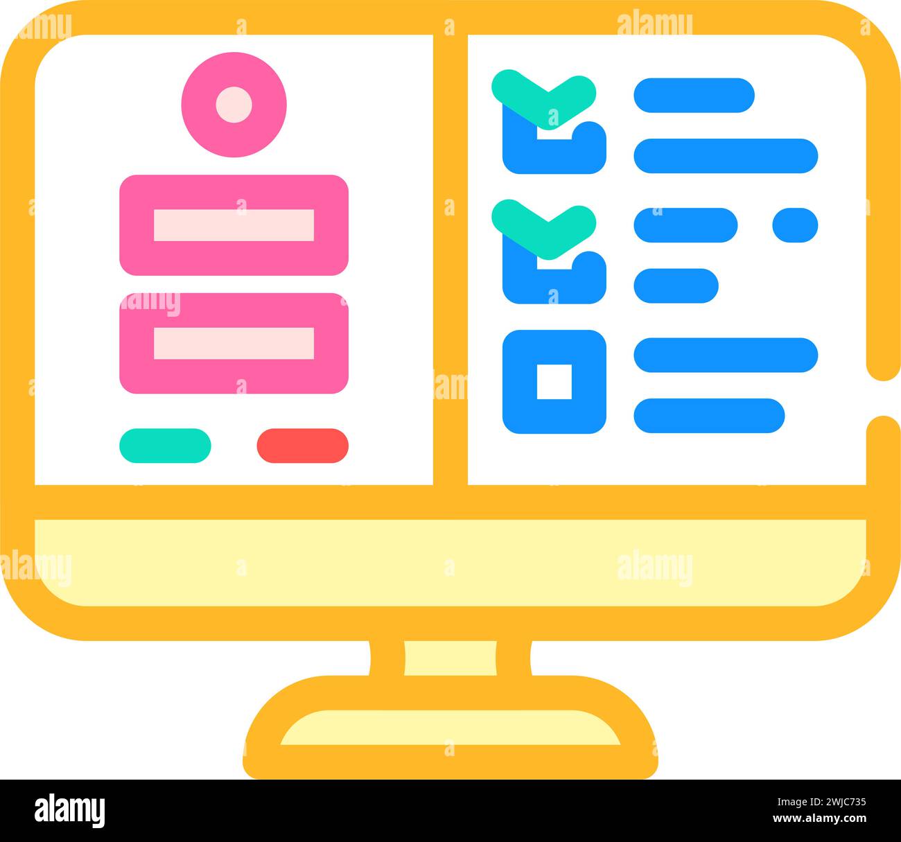 usability testing ux ui design color icon vector illustration Stock ...