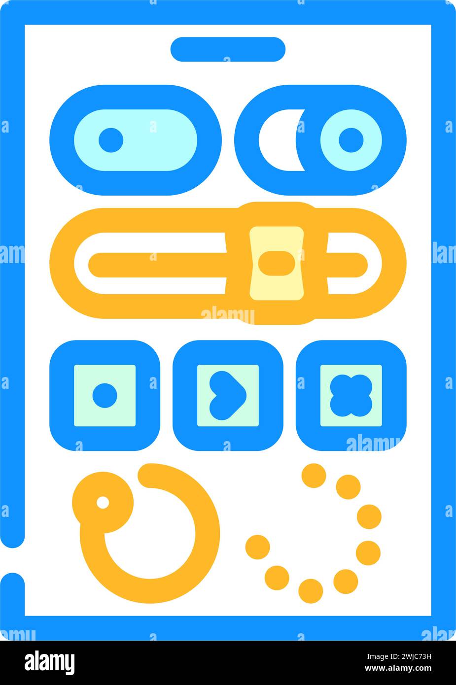 ui kit ux ui design color icon vector illustration Stock Vector Image ...