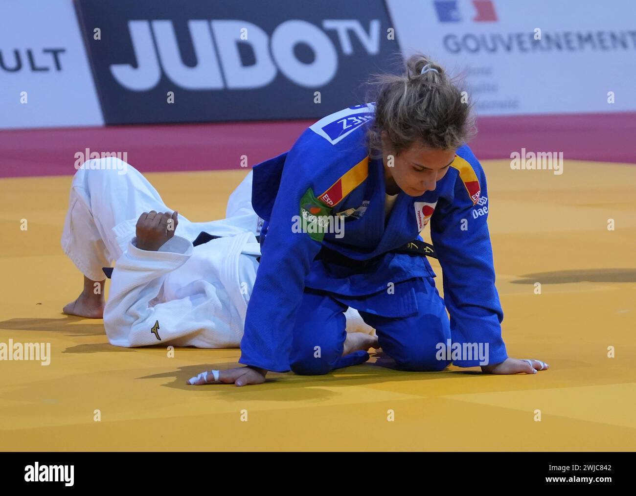 LASSO ERIKA and COLOMBIA MARTINEZ ABELENDA LAURA of SPAIN during the Paris Grand Slam 2024, IJF Judo event on February 2, 2024 at Accor Arena in Paris, France - Photo Laurent Lairys / DPPI Stock Photo