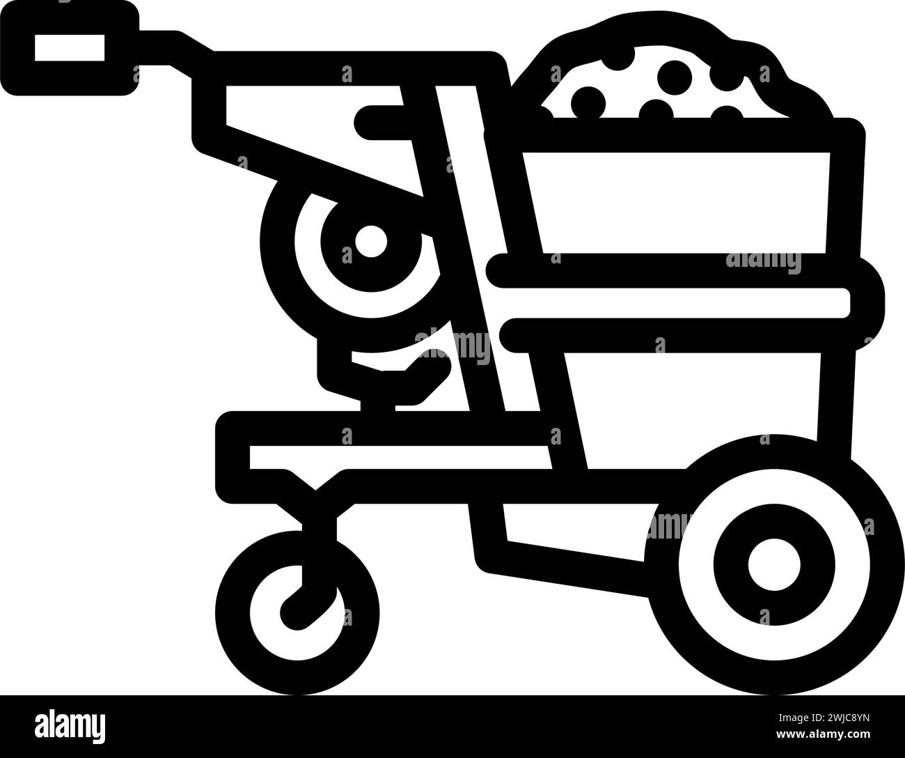 dump truck construction vehicle line icon vector illustration Stock ...