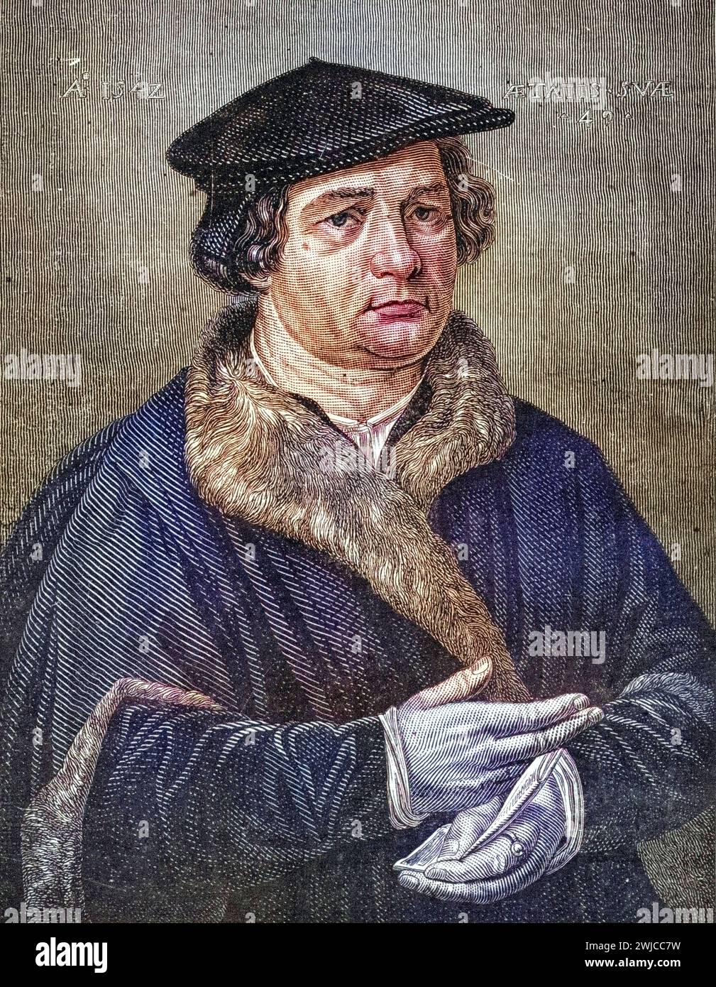 Martin Luther geb. 10. November 1483 in Eisleben gest. 18. Februar 1546 ebenda war ein deutscher Augustinermönch und Theologieprofessor, der zum Urheb Stock Photo