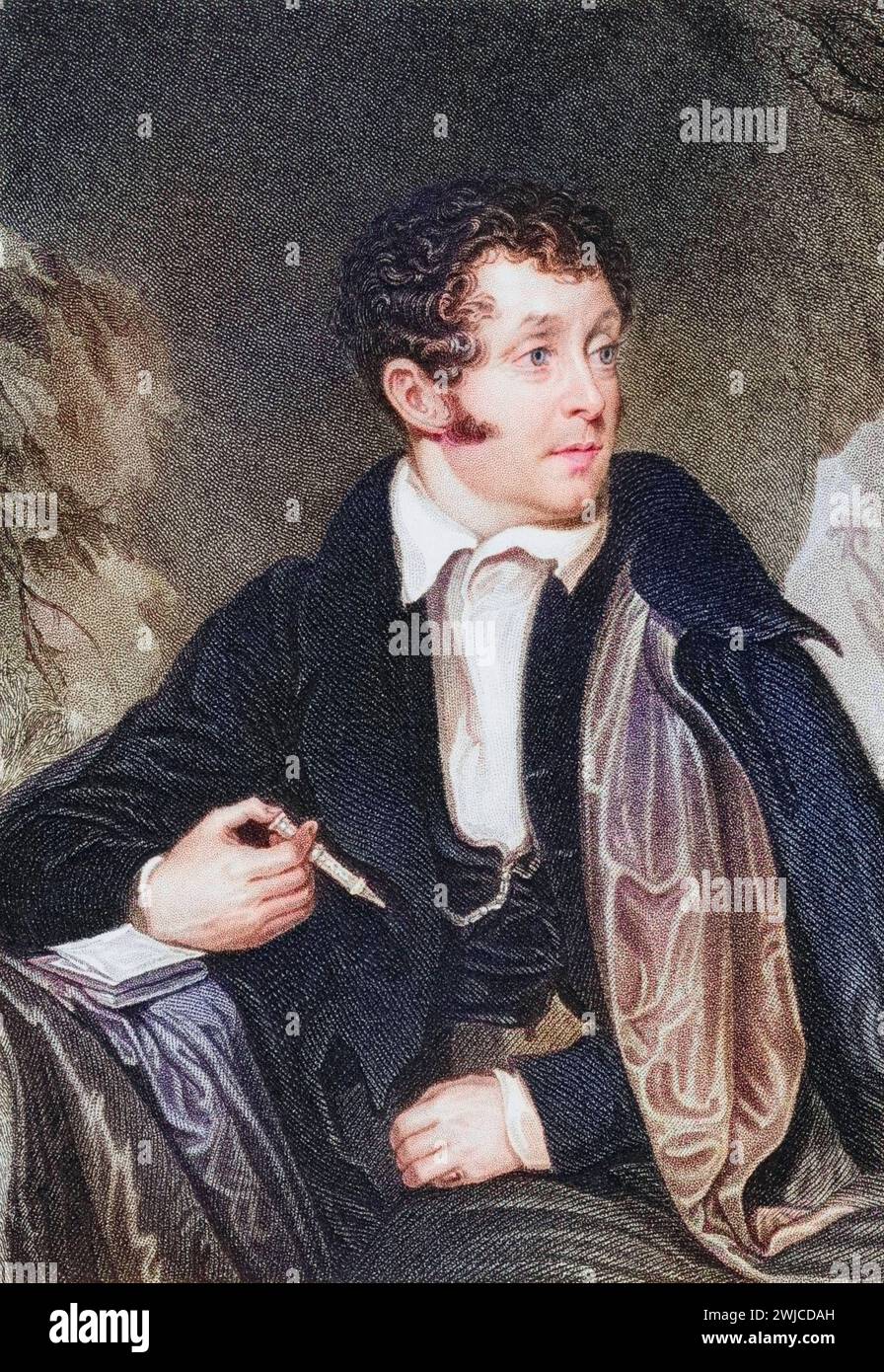 Thomas Campbell geb. 27. Juli 1777 in Glasgow gest. 15. Juni 1844 in Boulogne-sur-Mer war ein schottischer Dichter, Historisch, digital restaurierte R Stock Photo