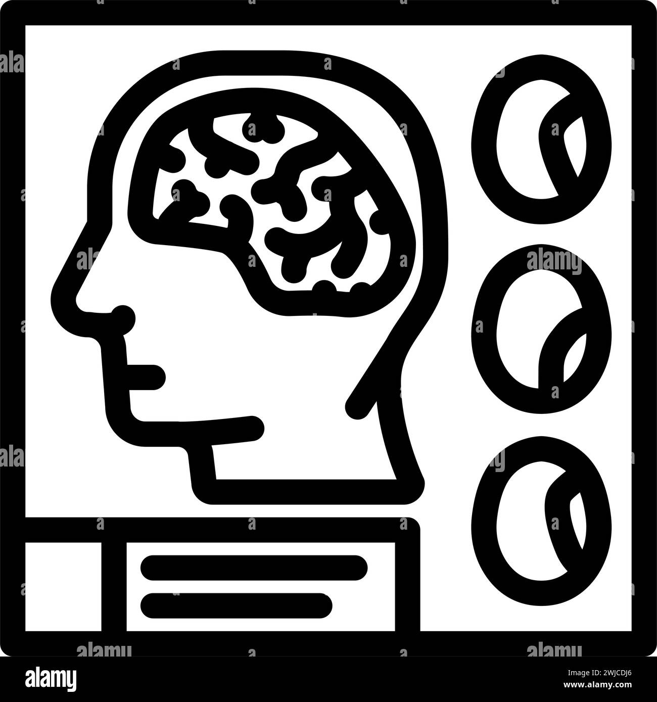 neuroimaging neuroscience neurology line icon vector illustration Stock ...