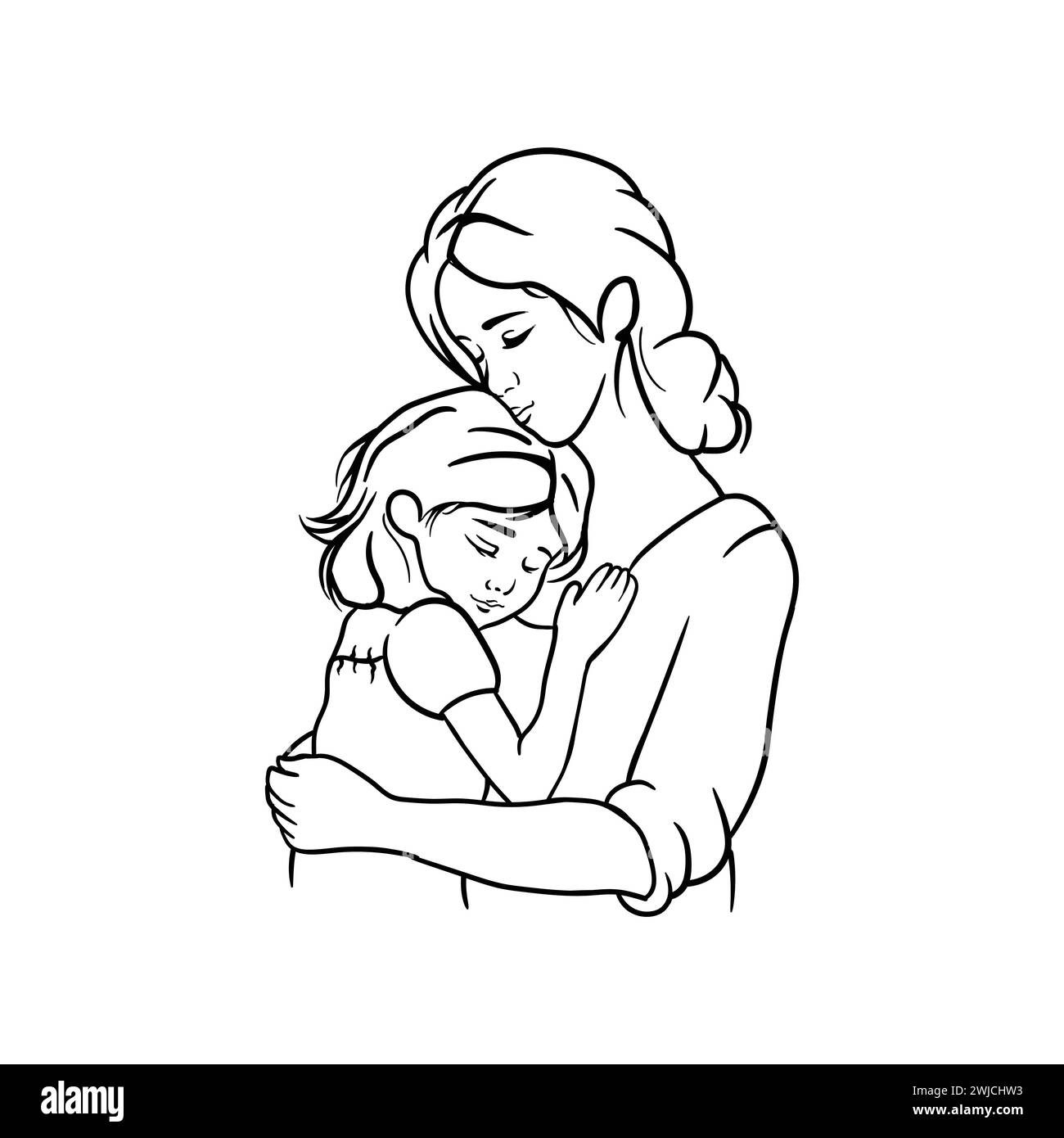 Mom hugs little daughter holding in her arms Vector Image