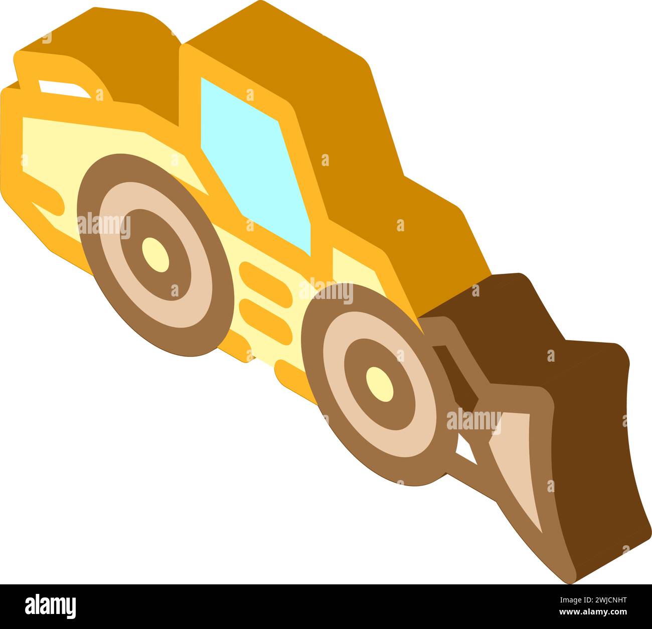 wheel loader construction vehicle isometric icon vector illustration ...