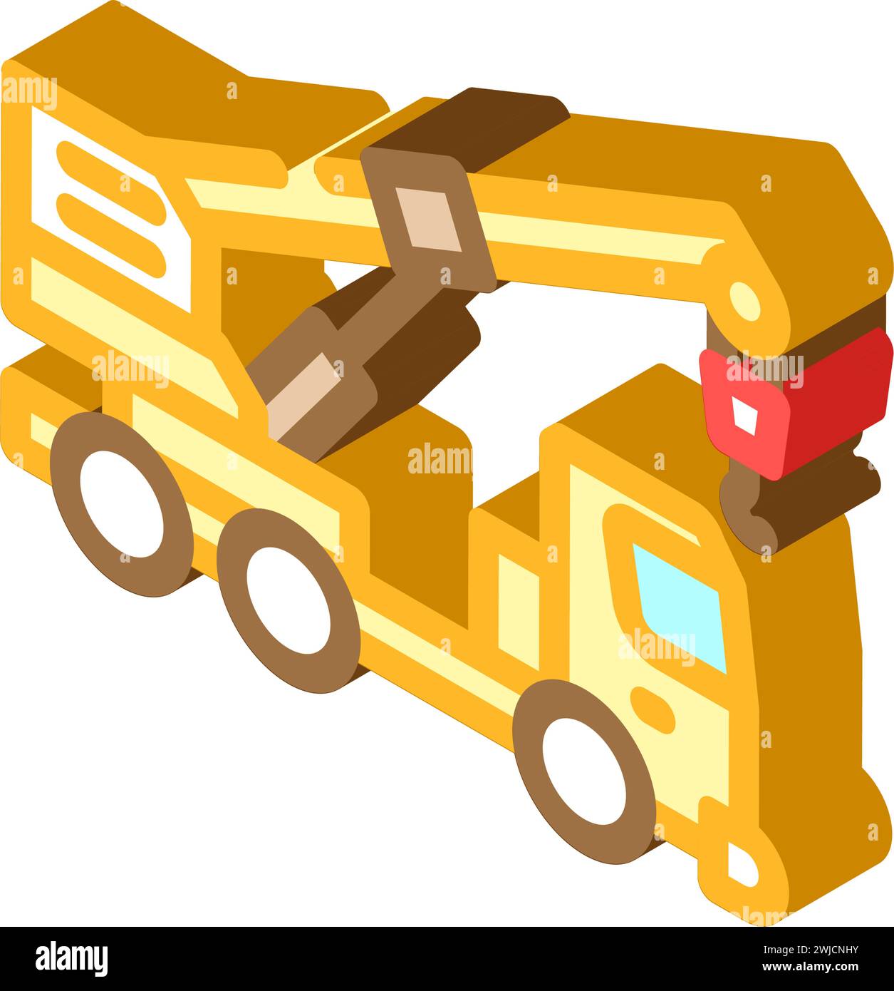 crane truck construction vehicle isometric icon vector illustration ...