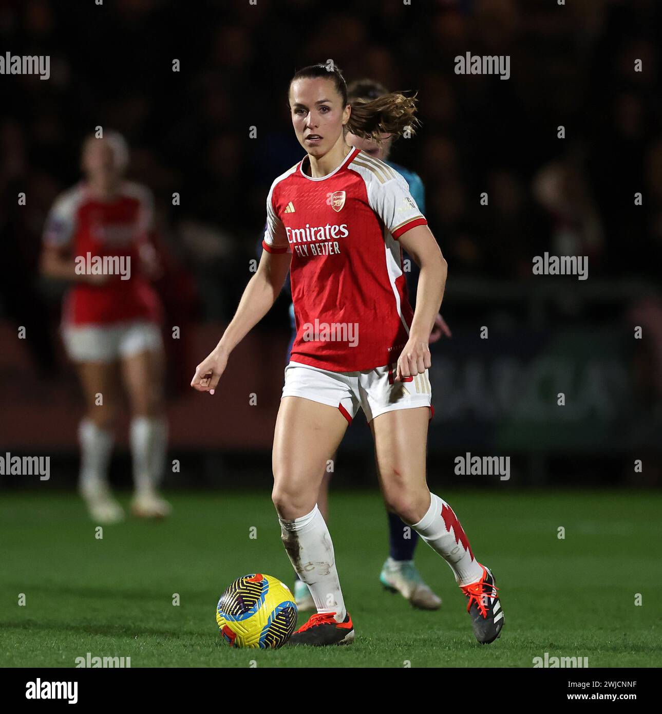 Dartford, UK. 14th Feb, 2024. Dartford, Kent, 14 February 2024: Lia Walti (13 Arsenal) during the Continental Tyres League Cup football match between London City Lionesses and Arsenal at Princes Park in Dartford, England. (James Whitehead/SPP) Credit: SPP Sport Press Photo. /Alamy Live News Stock Photo