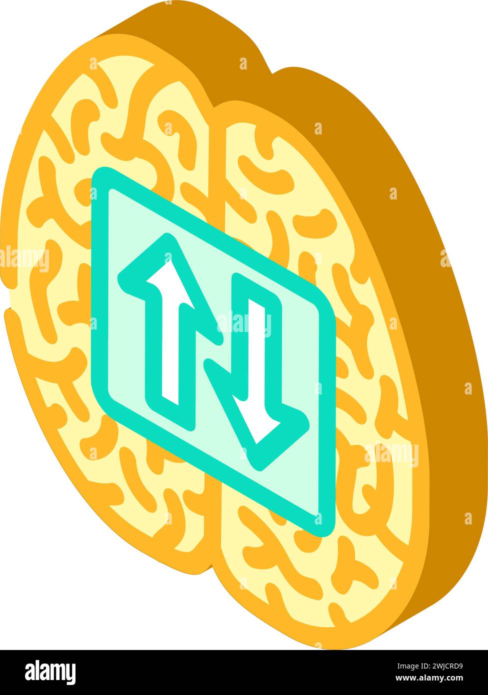 neuroplasticity neuroscience neurology isometric icon vector ...