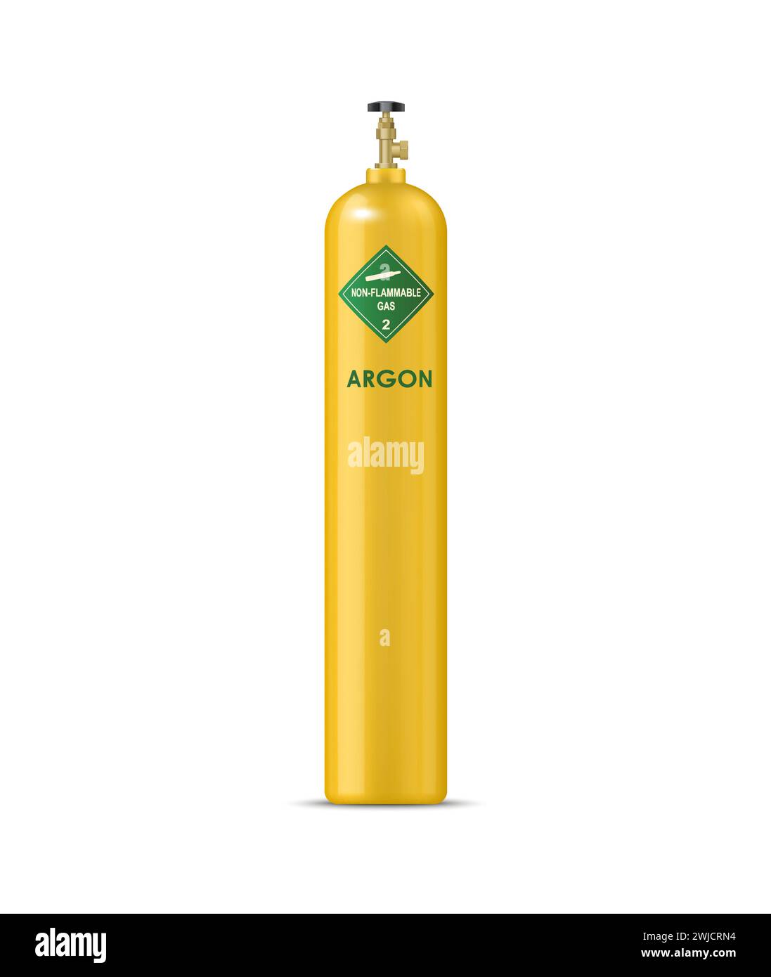 Realistic argon gas cylinder, compressed gas metal balloon. Isolated ...