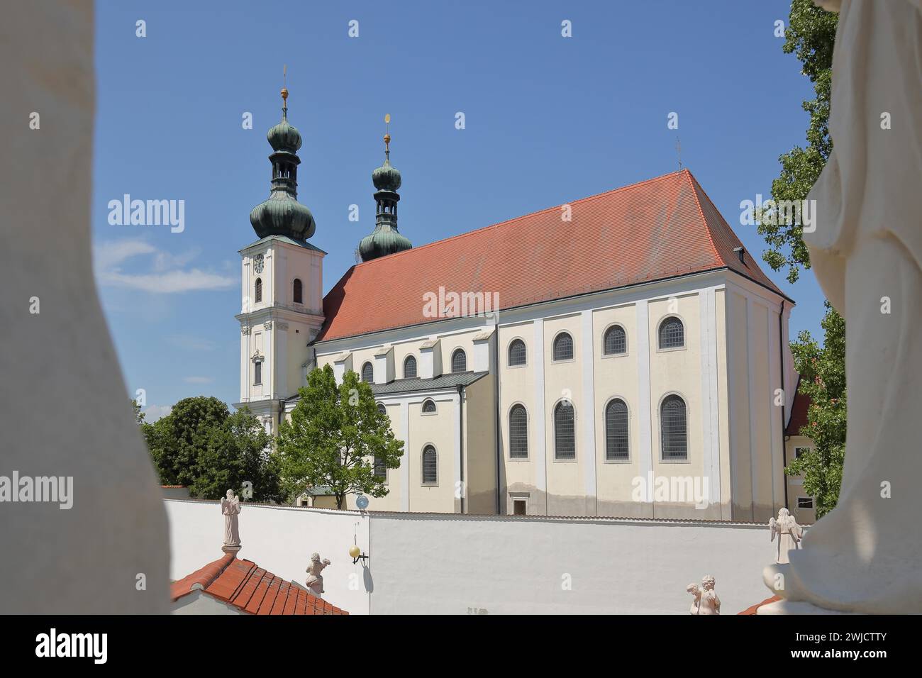Baroque basilica in Frauenkirchen, Seewinkel, Lake Neusiedl, Burgenland, Austria Stock Photo