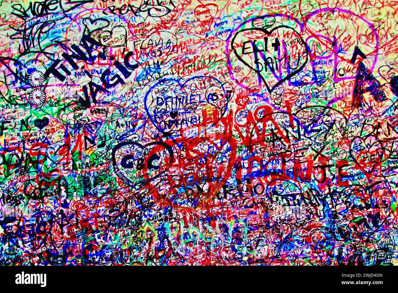 Juliet's Wall, Verona, Italy. Stock Photo