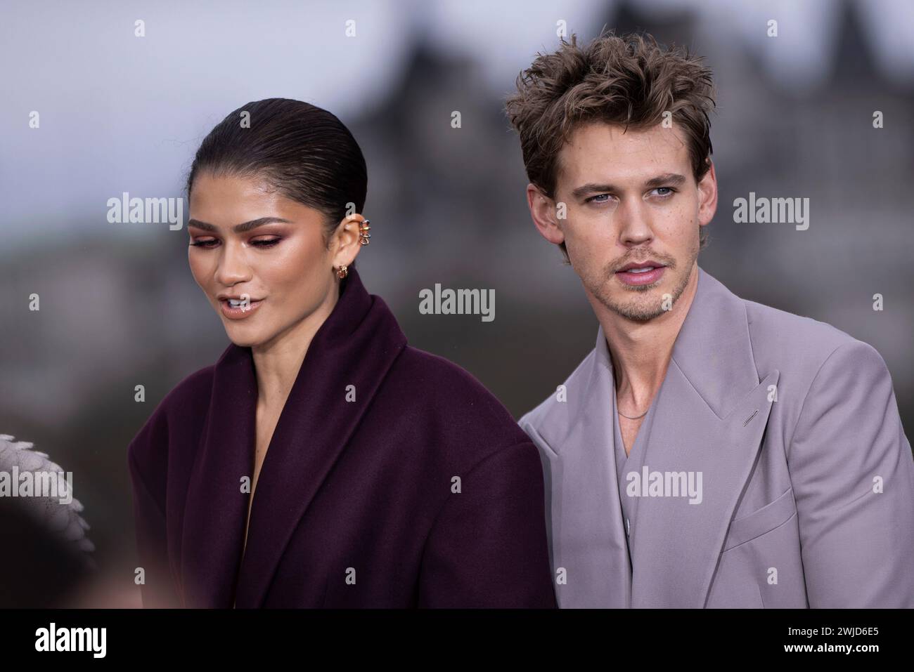 Zendaya and Austin Butler pose for photographers at the photo call for
