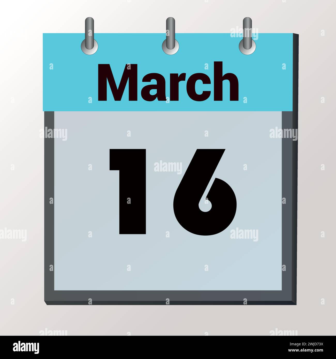 day on the calendar vector image format March 16 Stock Vector Image