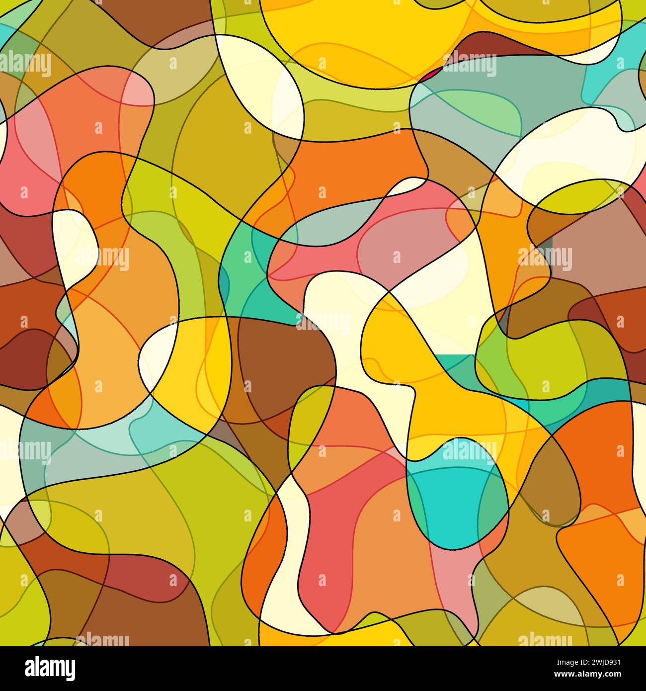 Abstract modern flat geometric liquid shape forms seamless pattern ...