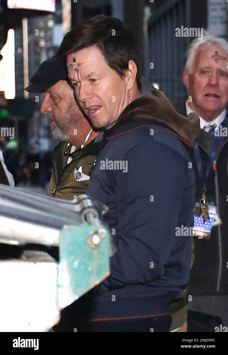 NEW YORK NY FEBRUARY 14 Mark Wahlberg Seen At The Late Show With   New York Ny February 14 Mark Wahlberg Seen At The Late Show With Stephen Colbert On February 14 2024 In New York City Credit Rwmediapunch 2WJD99C 