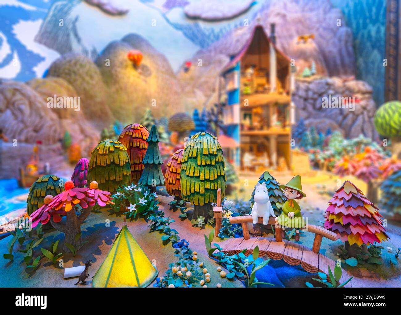japan, saitama - march 26 2023: Beautiful diorama depicting figurines ...