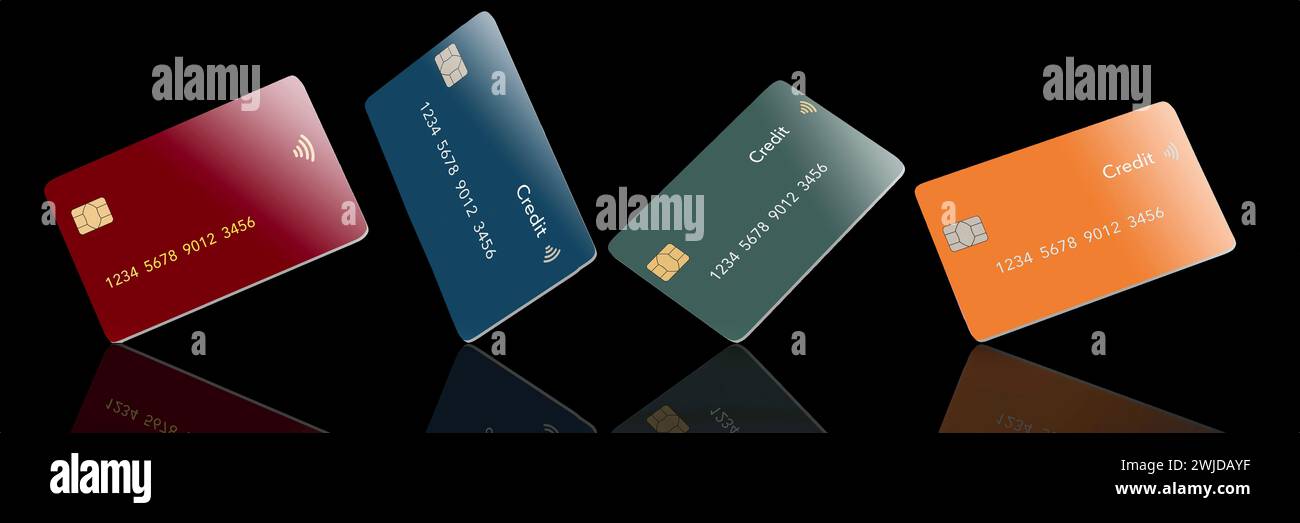 Colorful various credit cards hi-res stock photography and images - Alamy